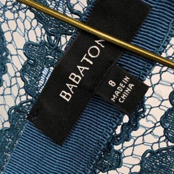 SOLD - Babaton Tobias teal lace dress size 8 - Picture 4 of 16